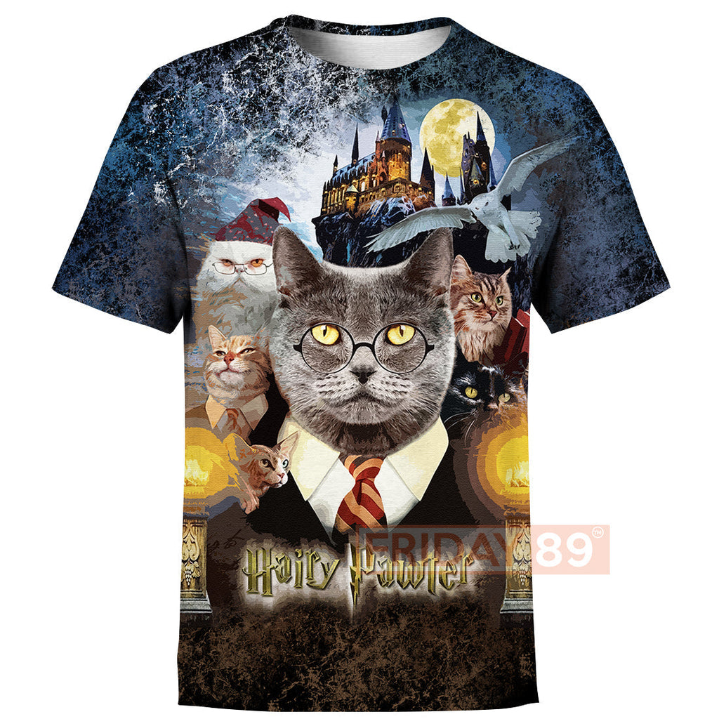  HP Cat T-shirt Hairy Pawter T-shirt Cute High Quality HP Hoodie Sweater Tank 2025