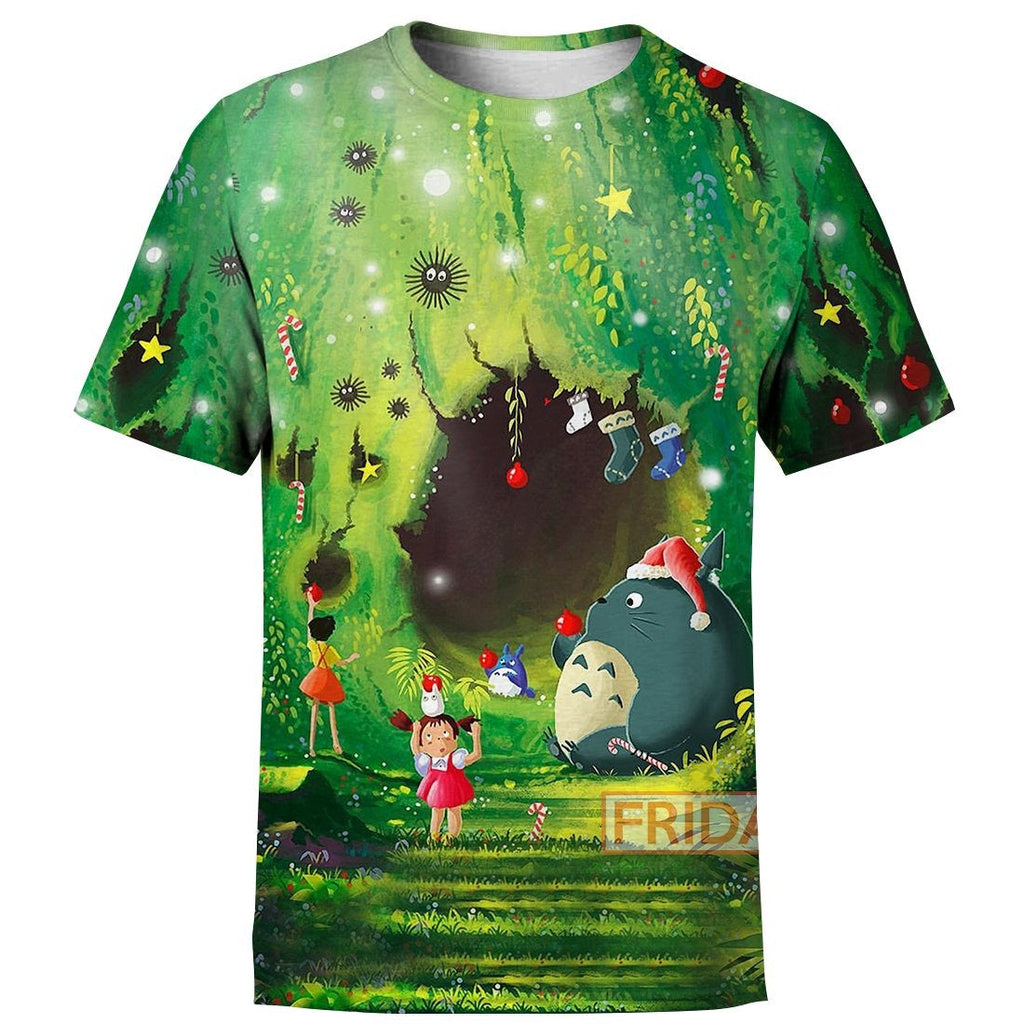  My Neighbor Totoro T-shirt Totoro Merry Christmas T-shirt Cute My Neighbor Totoro Hoodie Sweater Tank 