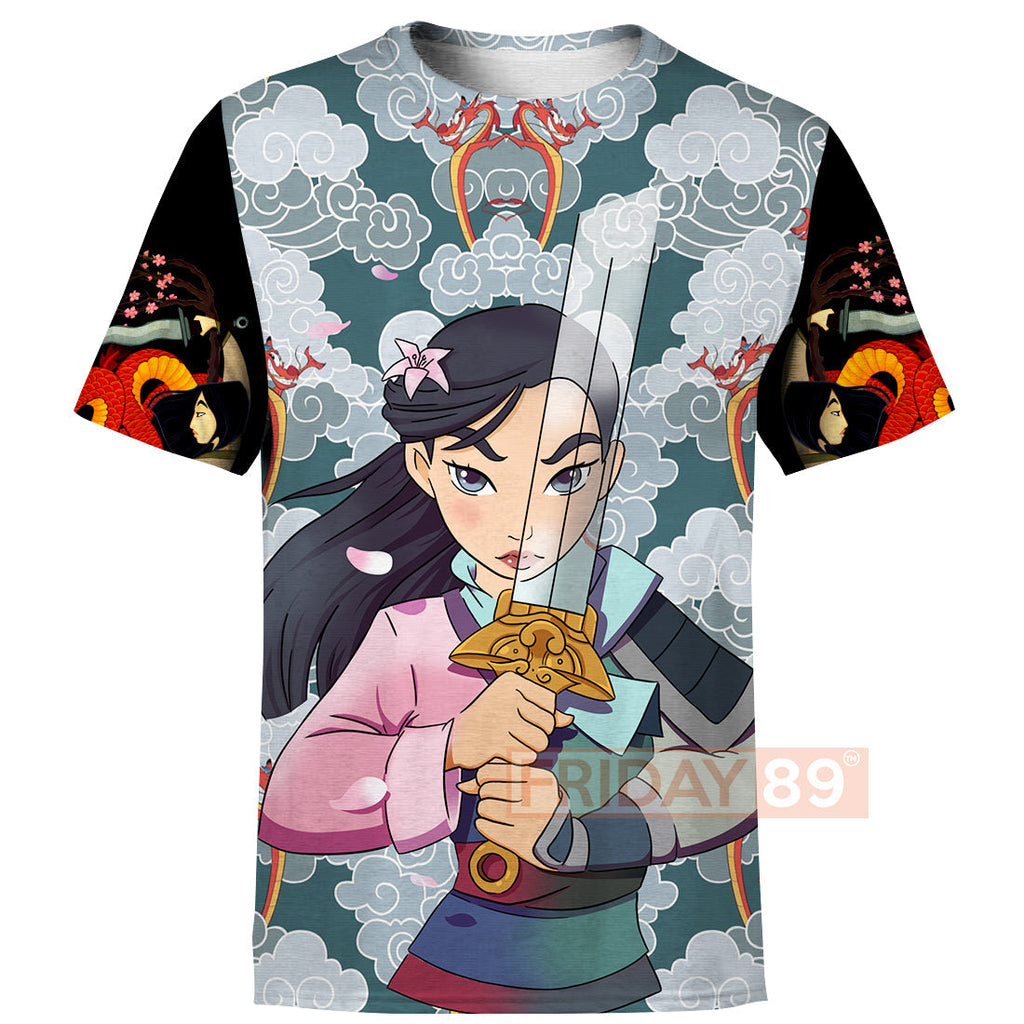 Mulan T-shirt Mulan Warrior Disney Princess Beauty Art Mushu T-shirt DN Hoodie Sweater Tank