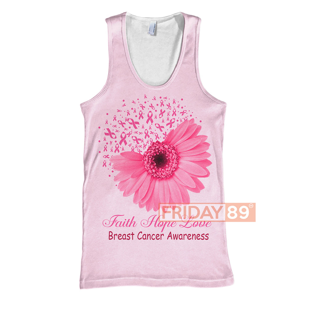 Gifury Breast Cancer T-shirt Faith Hope Love Breast Cancer Awareness T-shirt Breast Cancer Hoodie 2022
