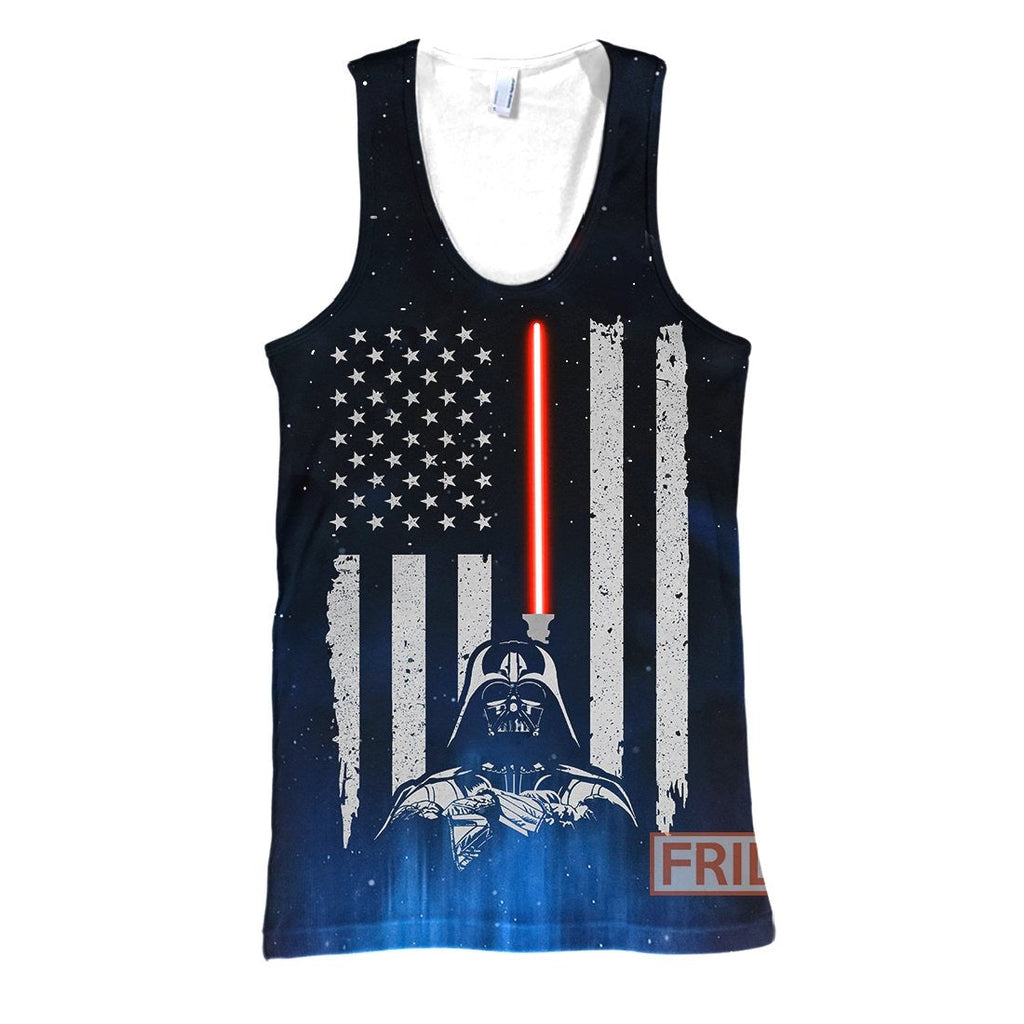  SW T-shirt SW D.Vader Lightsaber American Flag 3D Print T-shirt Cool SW Hoodie Sweater Tank 2024