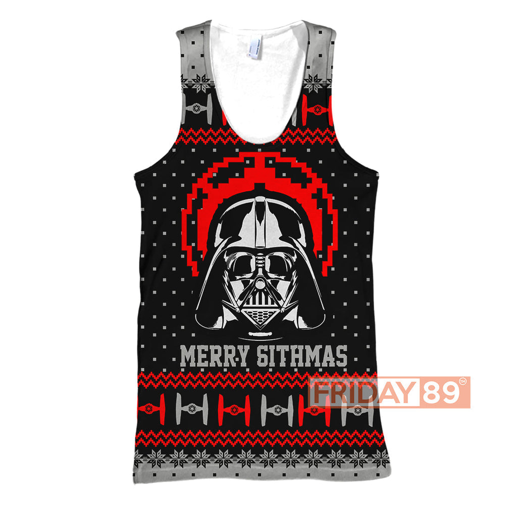  SW T-shirt D.Vader Ugly Christmas Pattern T-shirt Amazing High Quality SW Hoodie Sweater Tank 2024