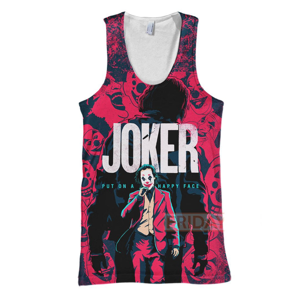  DC Joker Hoodie Put On A Happy Face Shirt Joker Hoodie Joker Red Shirt DC Joker Shirt Sweater Tank