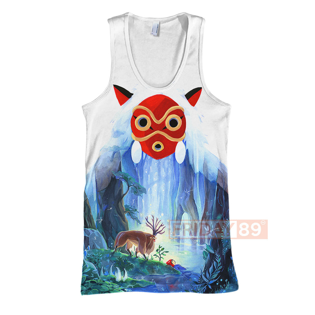  S.Ghibli Mononoke Hoodie S.Ghibli Princess Mononoke Forest Spirit 3D T-shirt Awesome S.Ghibli Shirt Sweater Tank 