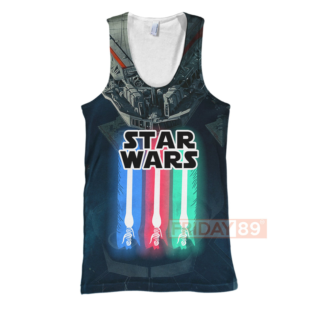  SW T-shirt Lightsaber Colors 3D Print T-shirt Amazing High Quality SW Hoodie Sweater Tank 2024