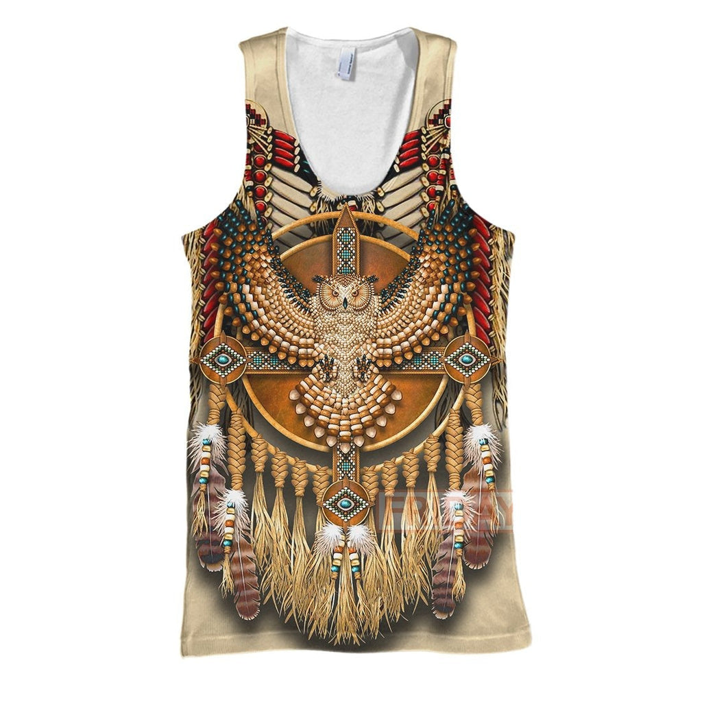 Gifury Native American Hoodie Native American Pale Owl Pattern T-shirt Native American Hoodie Sweater Tank 2022