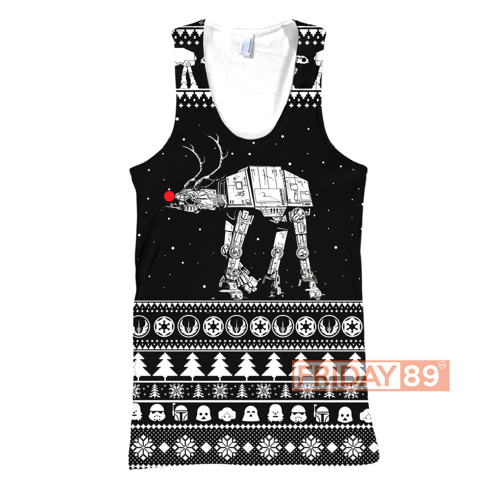  SW T-shirt SW Rudolph ATAT Walker & Santa D.Vader T-shirt Awesome SW Hoodie Sweater Tank 2026