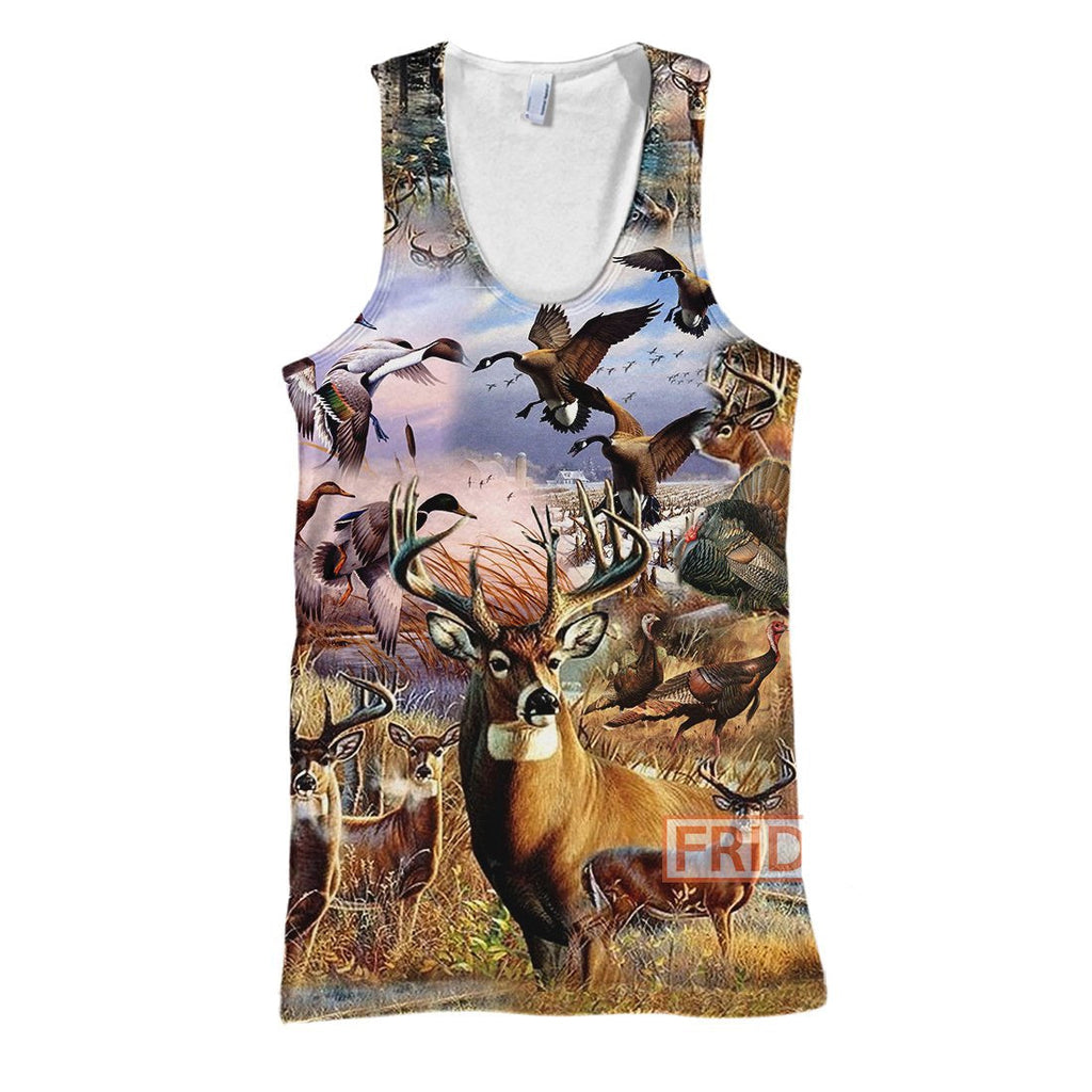 Gifury Hunting T-shirt Animals Hunting Deer Hunter 3D Print T-shirt Hunting Hoodie Sweater Tank 2024