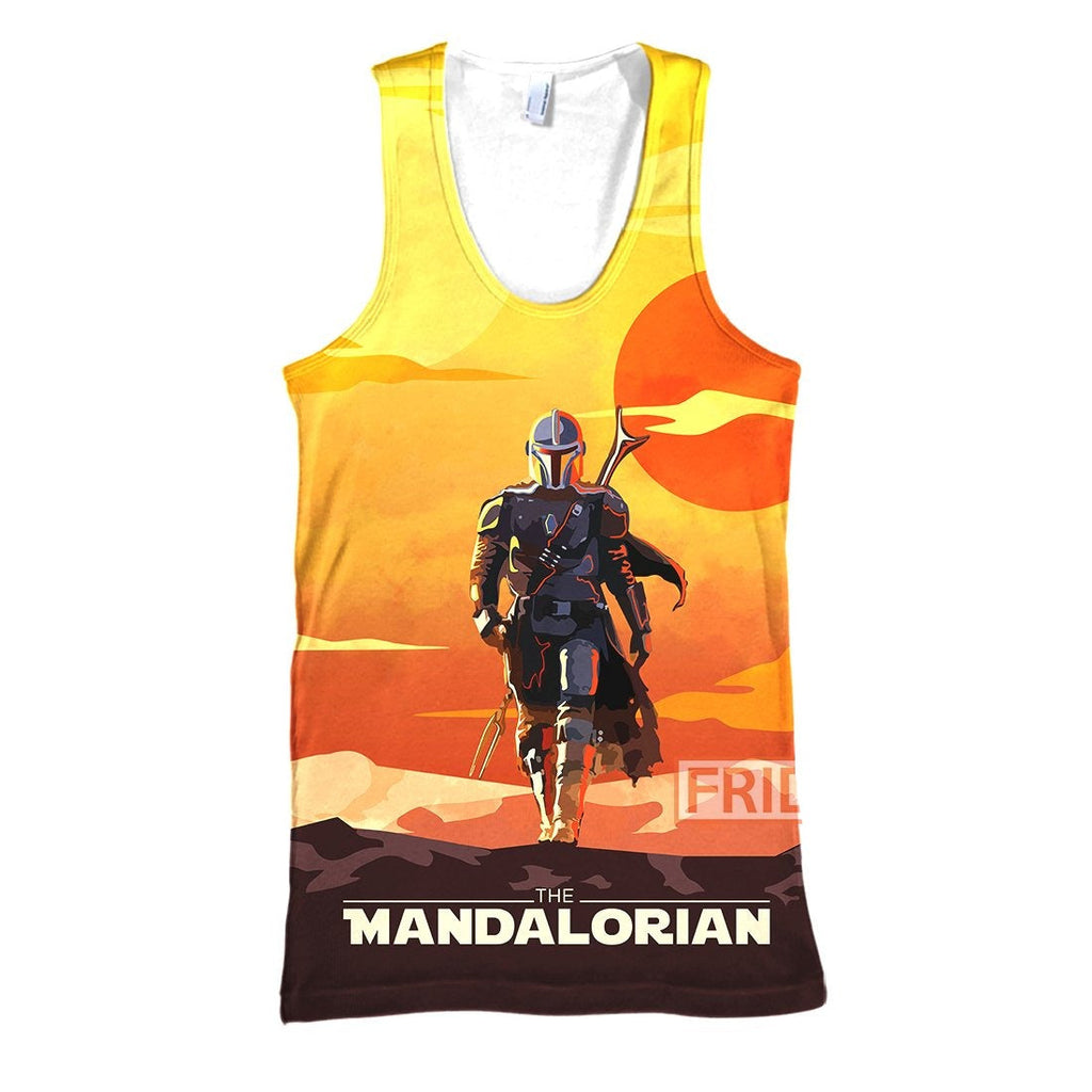  SW T-shirt The Mandalorian Walking In The Sun 3D Print T-shirt SW Hoodie Sweater Tank 2024