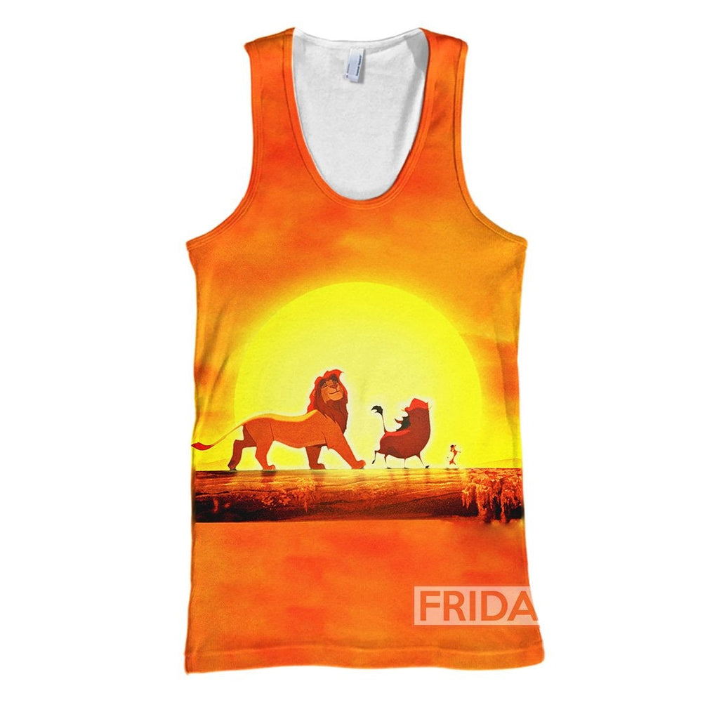 LK T-shirt Simba Timon Pumba Friends Sunset T-shirt High Quality DN Hoodie Sweater Tank