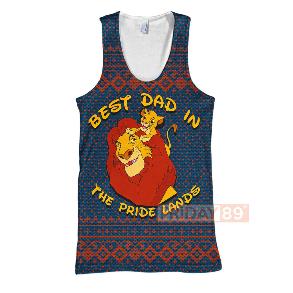 LK T-shirt Best Dad In The Pride Lands - Simba & Mufasa T-shirt DN Hoodie Sweater Tank