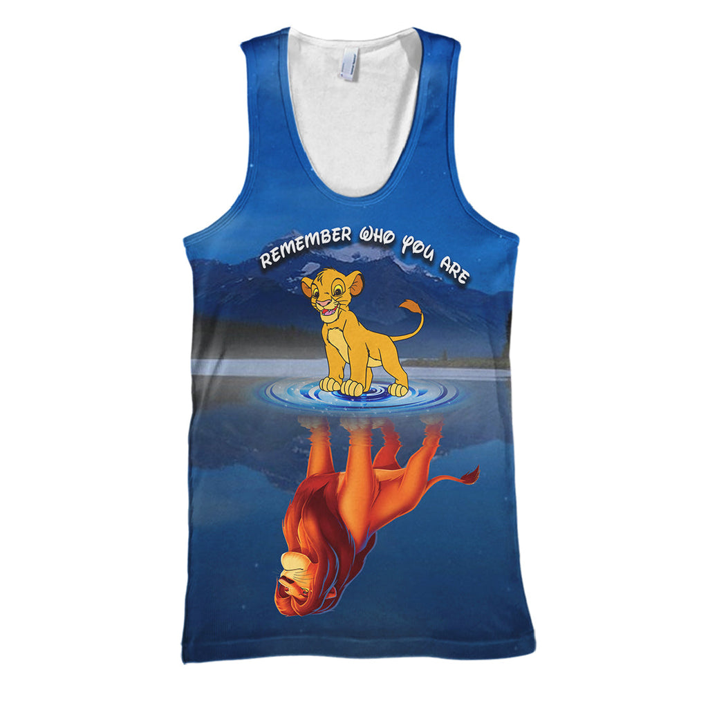 LK T-shirt Remember Who You Are Simba Blue T-shirt Awesome DN Hoodie Sweater Tank