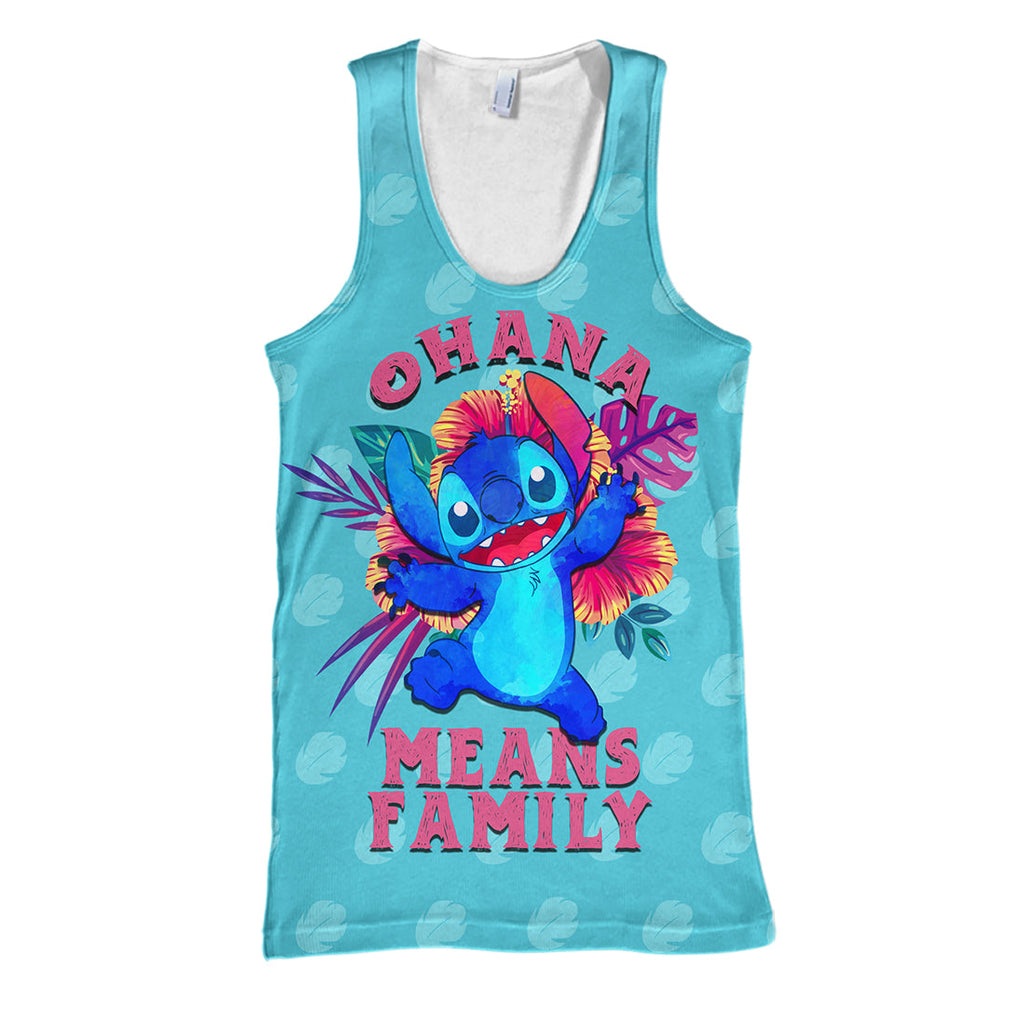 Stitch T-shirt 3D Print Stitch Ohana Means Family T-shirt Awesome DN Hoodie Sweater Tank