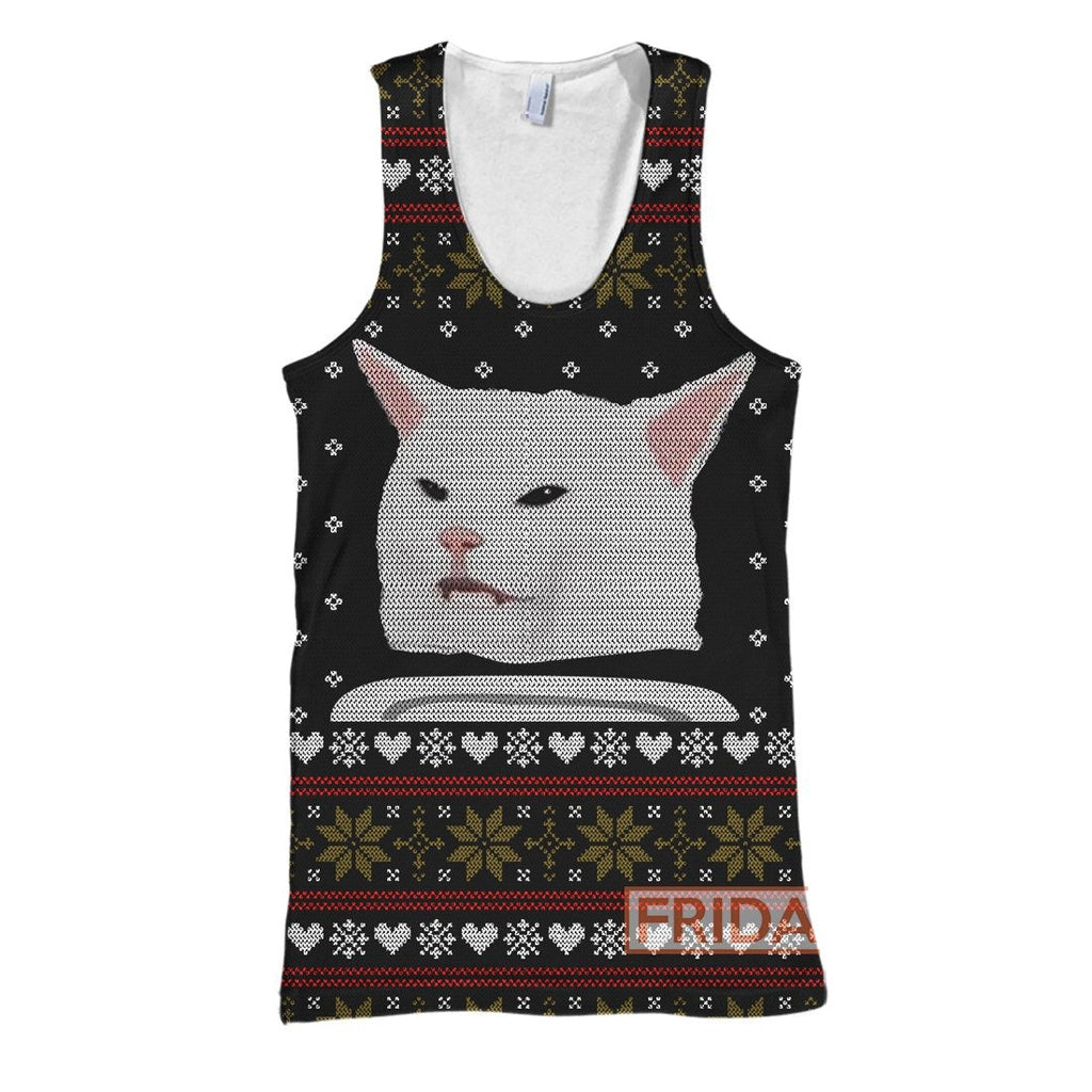 Gifury Cat Meme T-shirt Woman Yelling At Cat Meme Ugly Christmas Sweater T-shirt Cat Hoodie Sweater Tank 2024