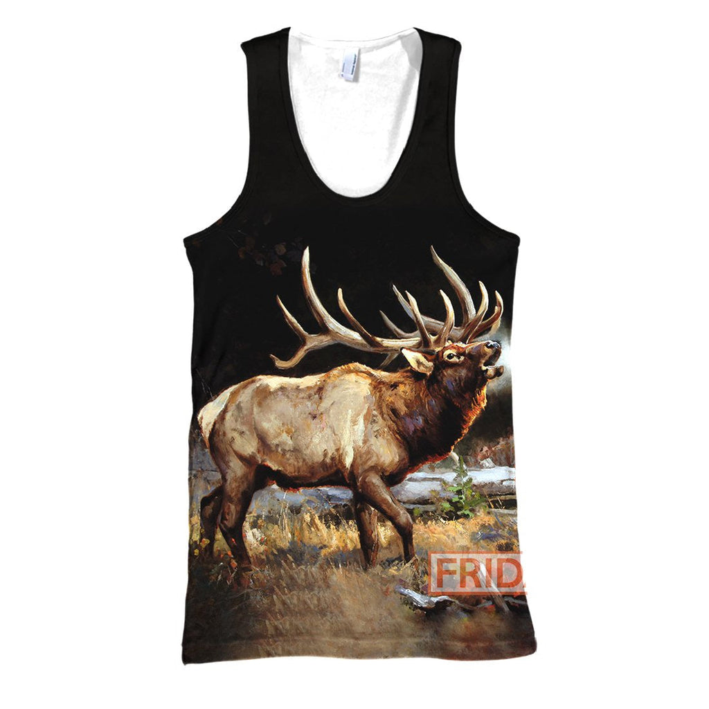 Gifury Hunting Hoodie Beauty Deer Moose Wildlife Art Hunting 3D Print T-shirt Hunting Shirt Sweater Tank 2024