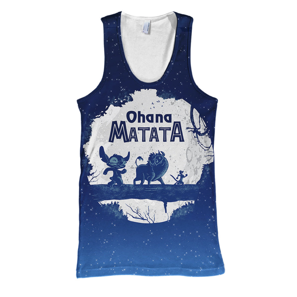 LK Stitch T-shirt Ohana Matata Stitch Blue T-shirt Awesome DN Hoodie Sweater Tank