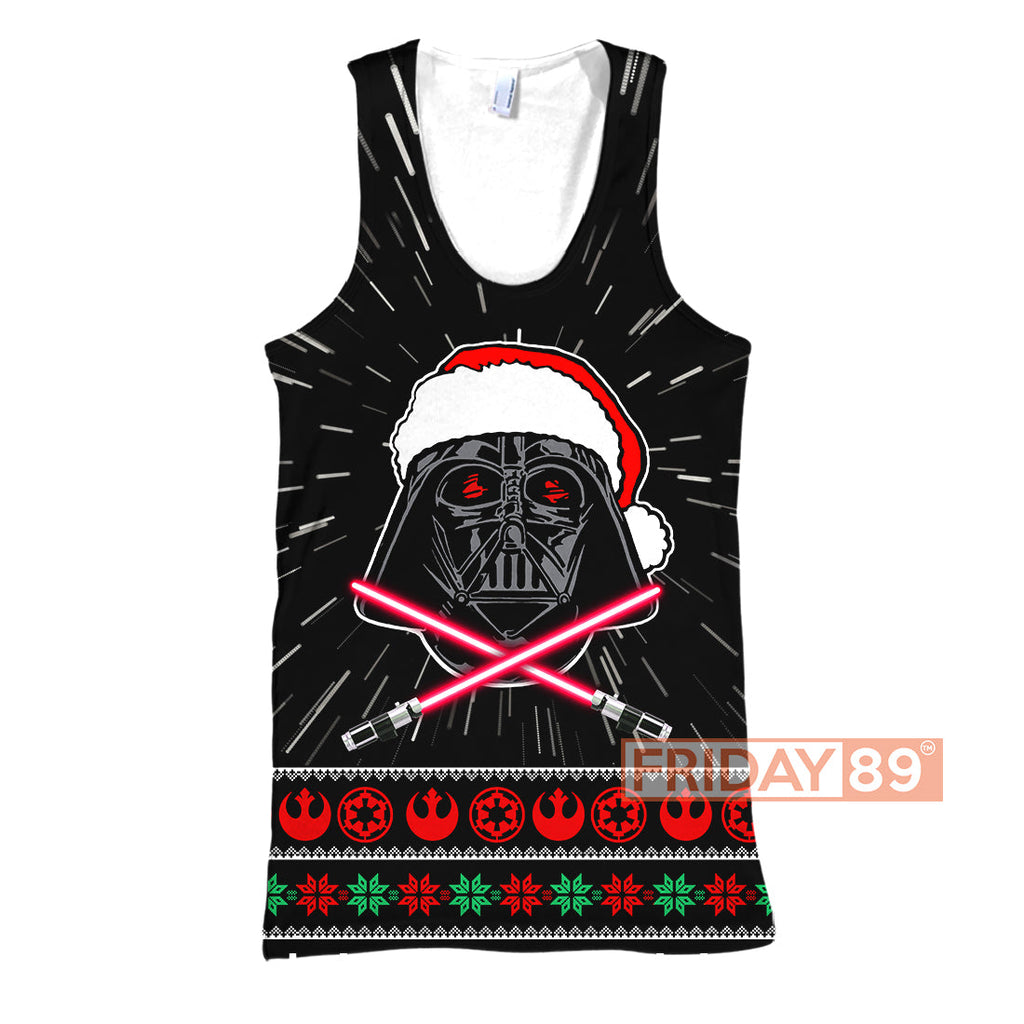  SW T-shirt SW Santa D.Vader And Stormtrooper Christmas Snowflake T-shirt Cool SW Hoodie Sweater Tank 2026