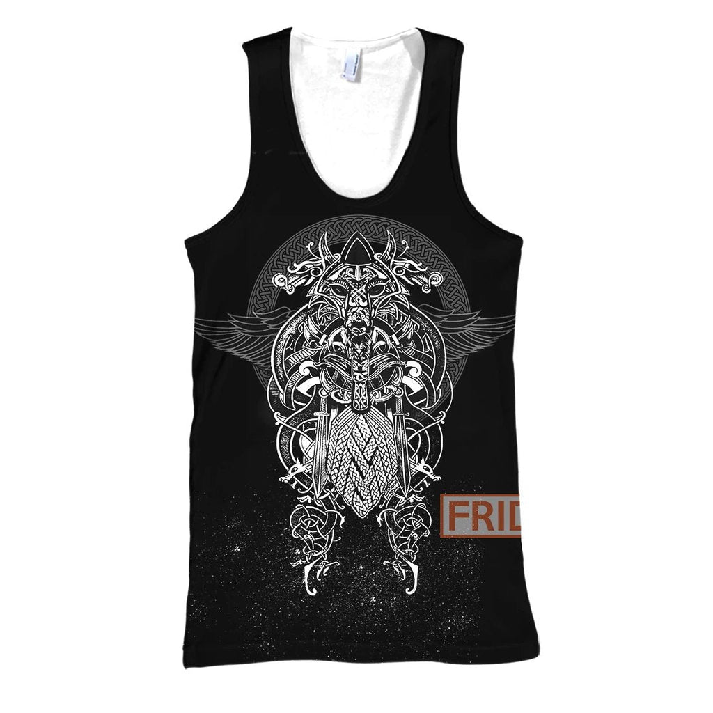 Viking T-shirt Odin Viking Symbol T-shirt Hoodie Adult Full Print