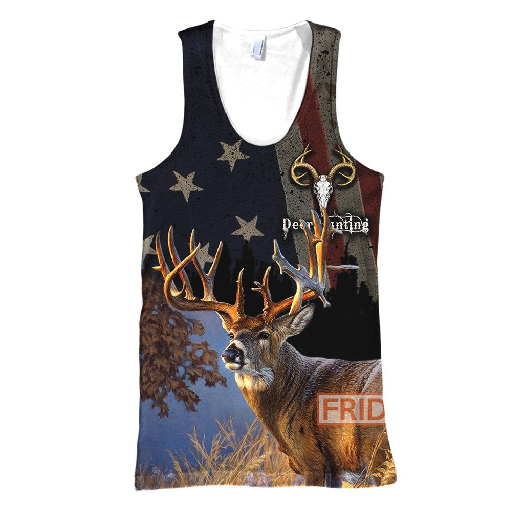 Gifury Hunting Hoodie Deer Hunting American Flag 3D Print T-shirt Hunting Sweater Tank Apparel 2025