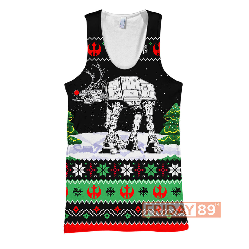  SW T-shirt Rudolph ATAT Walker Christmas Pattern T-shirt Awesome SW Hoodie Sweater Tank 2026