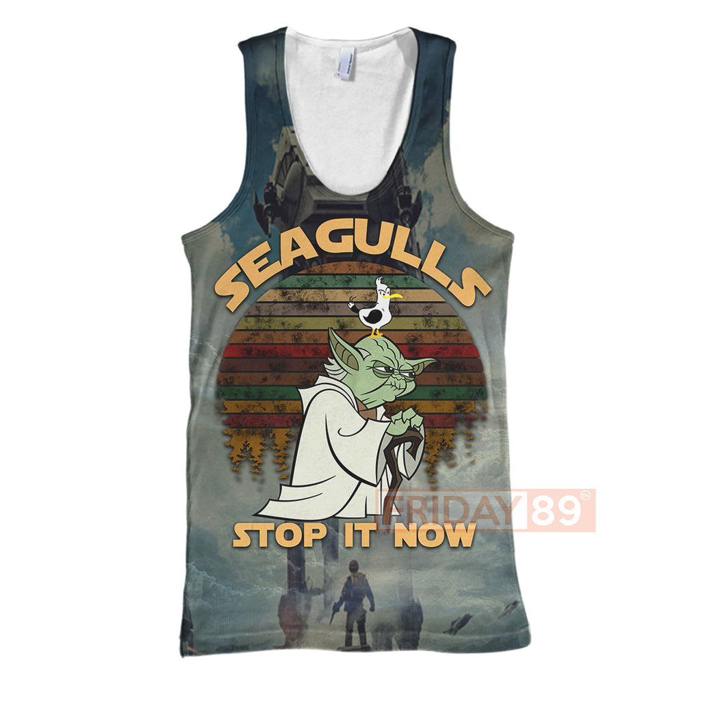  SW T-shirt SW Yoda Master Seagulls Stop It Now 3D Print T-shirt Amazing SW Hoodie Sweater Tank 2024