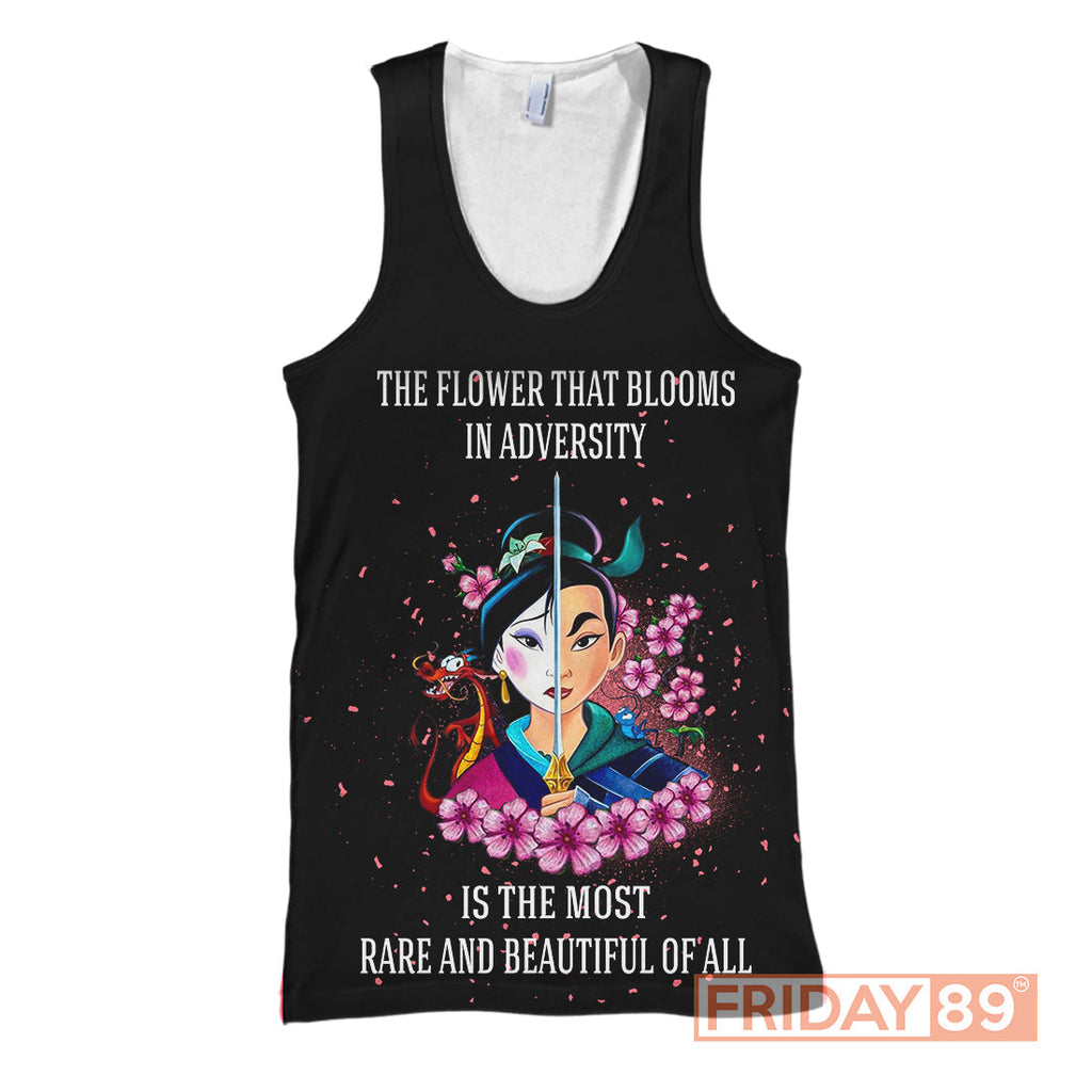 Mulan T-shirt Mulan DN Princess The Flower Blooms In Adversity Black Hoodie High Quality DN Hoodie Sweater Tank