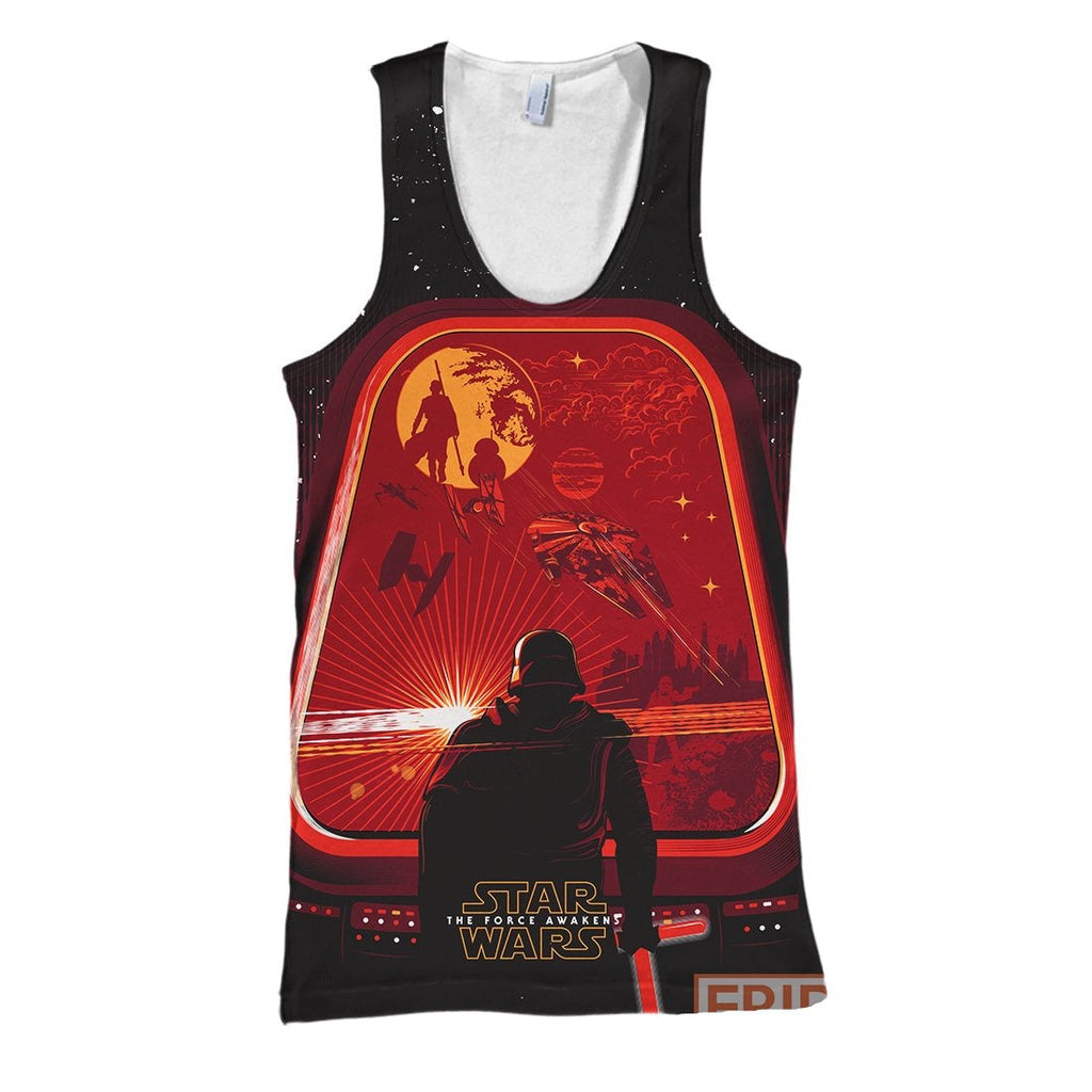  SW T-shirt The Force Awakens D. Vader T-shirt Cool High Quality SW Hoodie Sweater Tank 2024