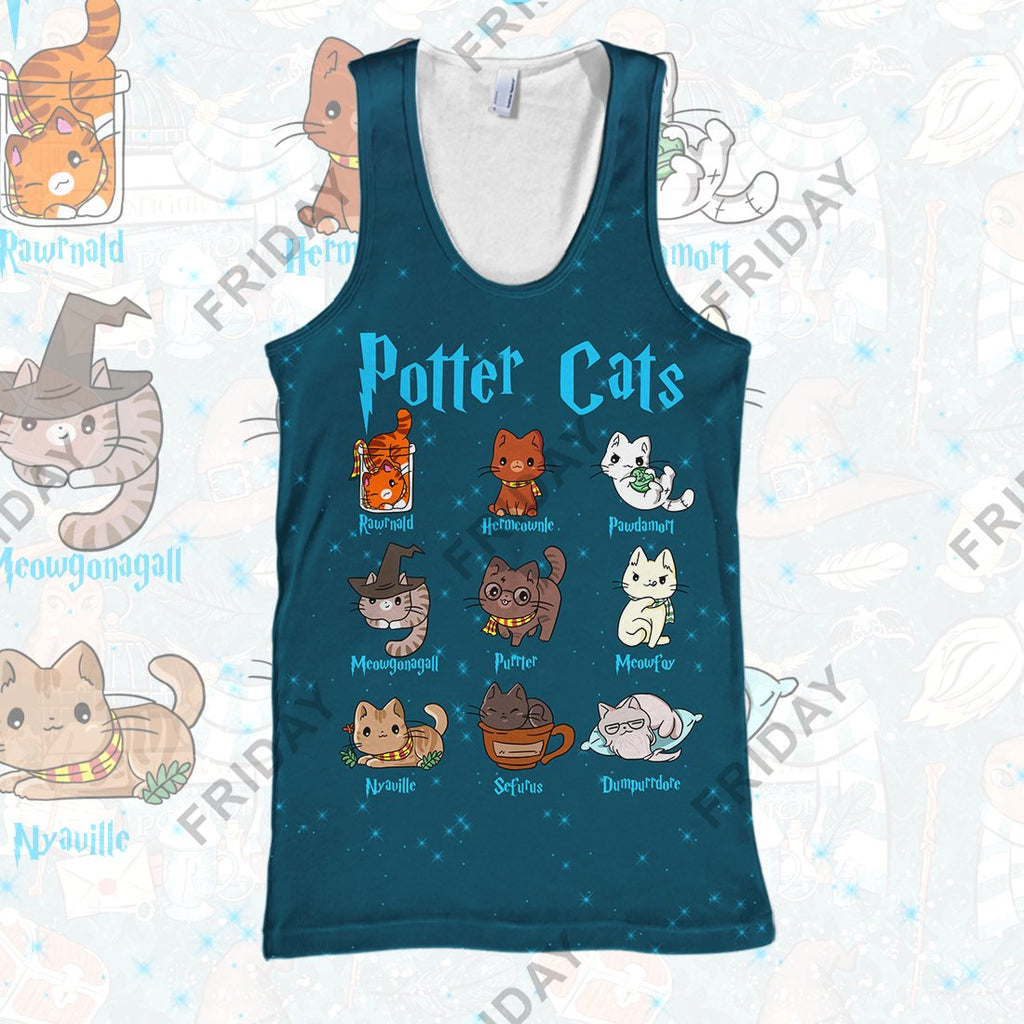 HP Potter Cats 3D Print Hoodie T-shirt