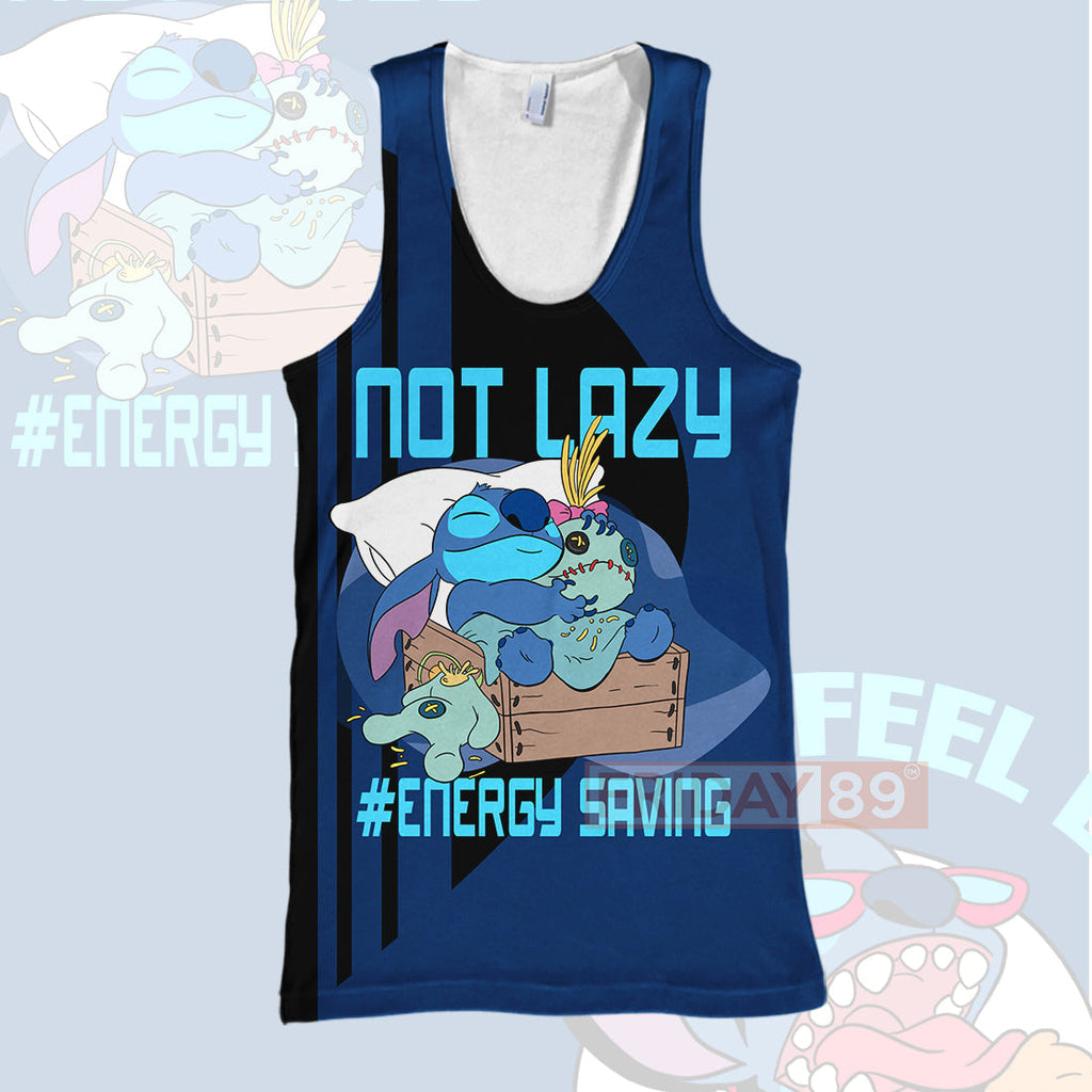 Stitch T-shirt Stitch Not Lazy Energy Saving 3D Print T-shirt Funny Cute DN Hoodie Sweater Tank