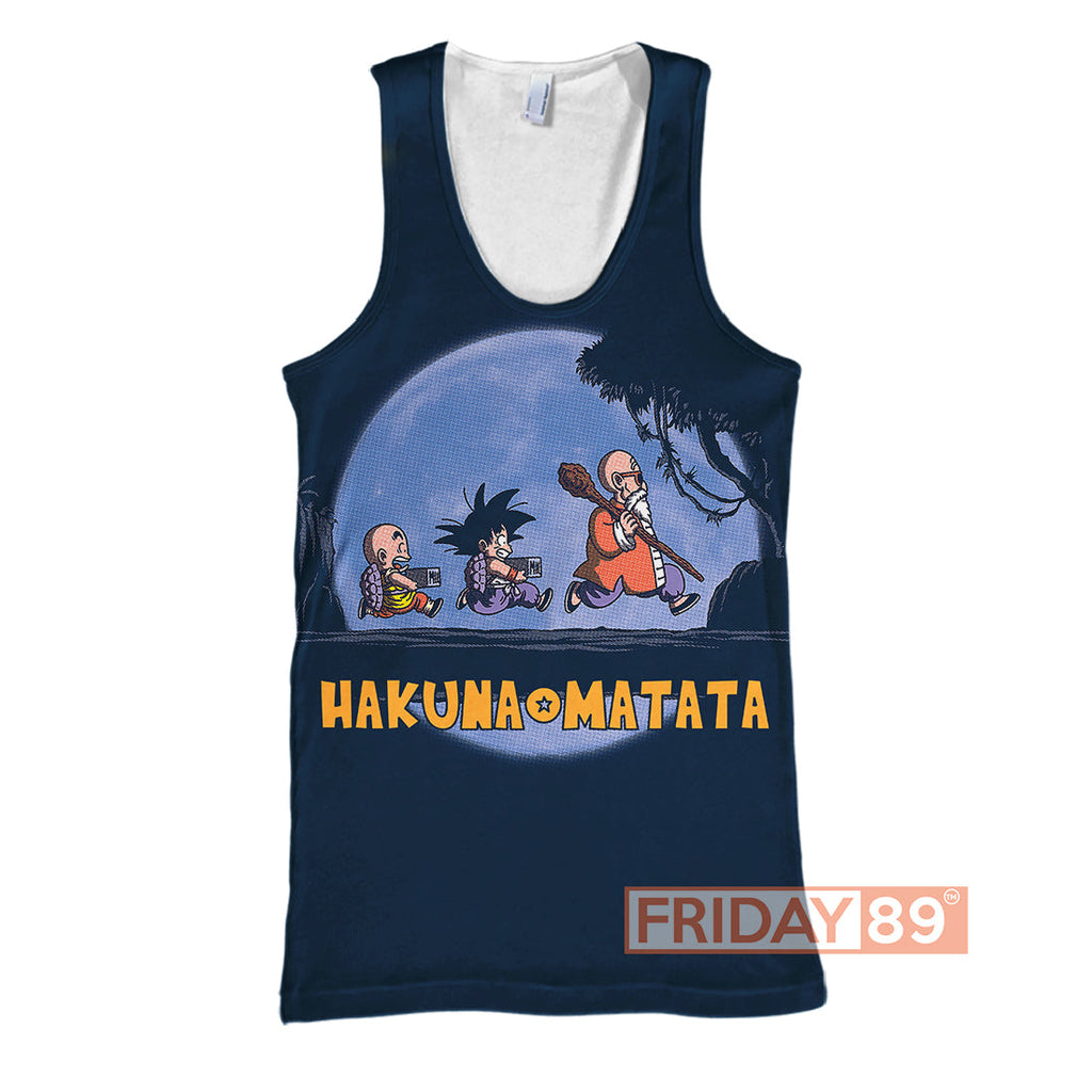  DB T-shirt LK Dragon Goku Walking In The Moon Hakuna Matata 3D Print T-shirt Funny DB Hoodie Sweater Tank 