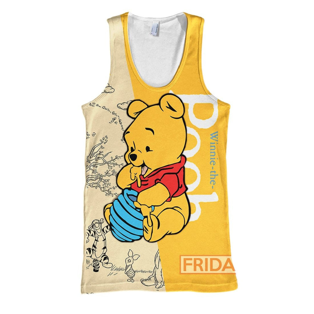 WTP T-shirt Adorable Winnie-the-Pooh Eating Honey ArtT-shirt Cute DN Hoodie Sweater Tank