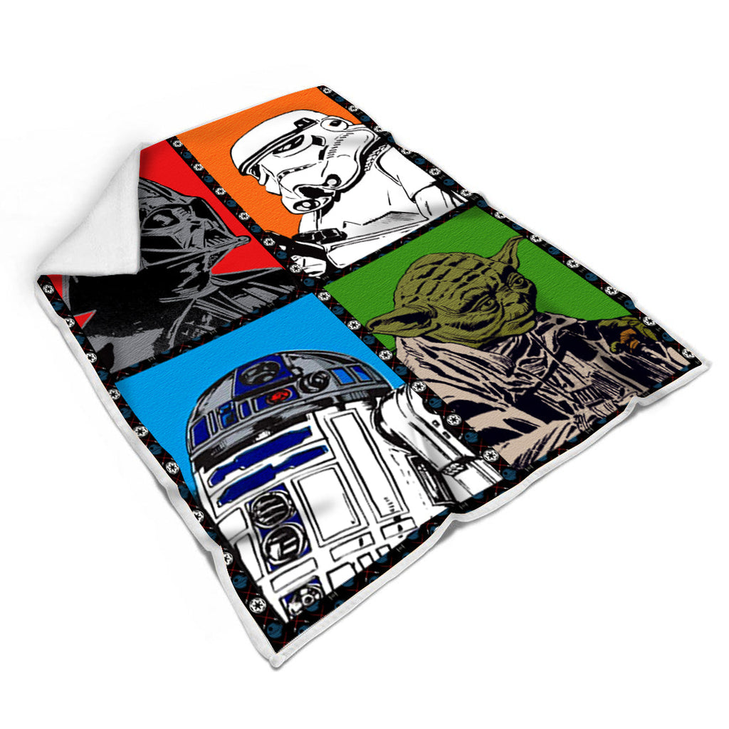  SW Blanket D. Vader Yoda Storm trooper R2 - D2 Blanket High Quality SW Blanket 