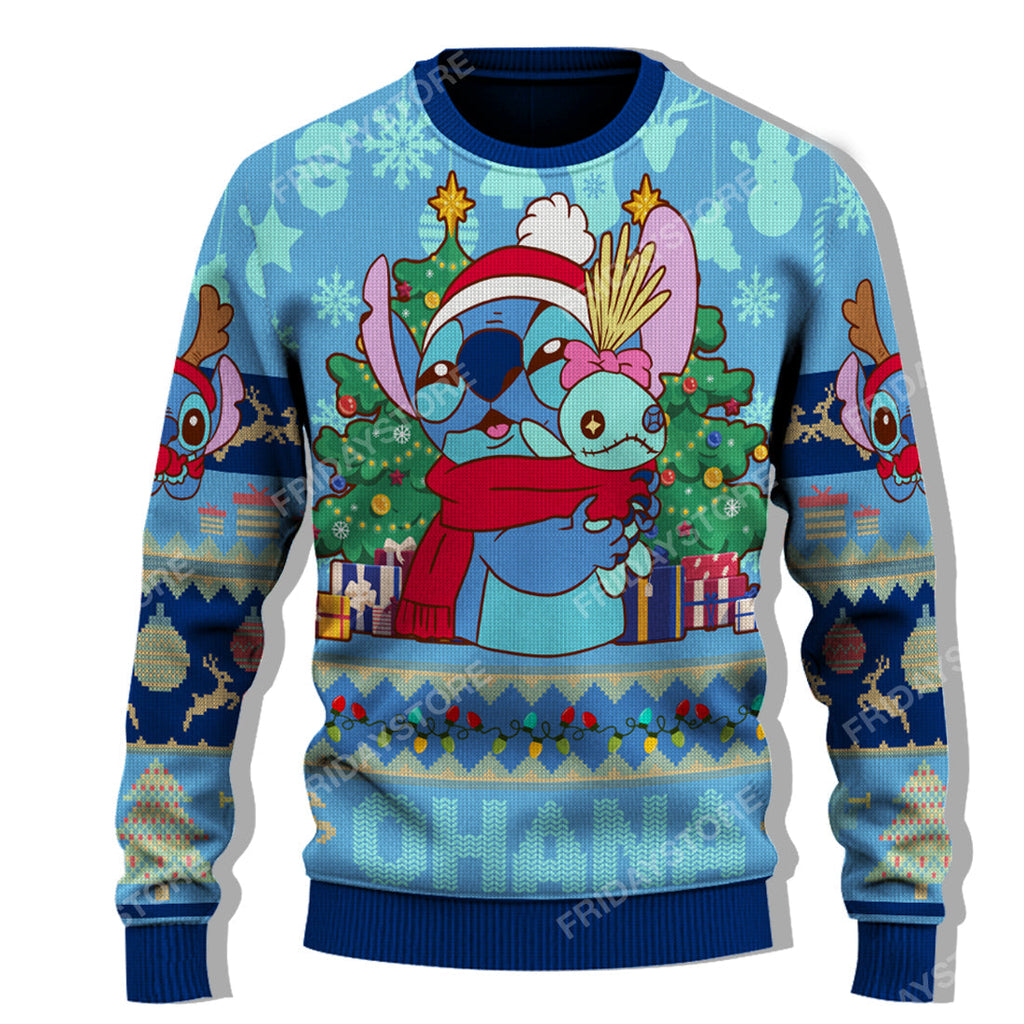  LAS Sweater Ohana Hug Christmas Ugly Sweater Cute Amazing DN Stitch Ugly Sweater
