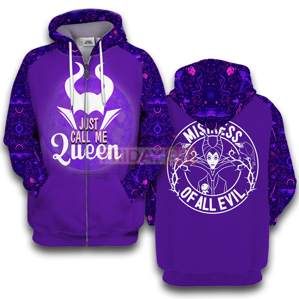 Maleficent T-shirt Just Call Me Queen T-shirt Awesome DN Hoodie Sweater Tank