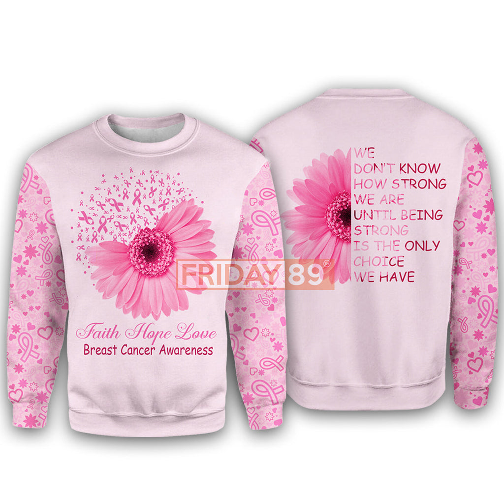 Gifury Breast Cancer T-shirt Faith Hope Love Breast Cancer Awareness T-shirt Breast Cancer Hoodie 2022