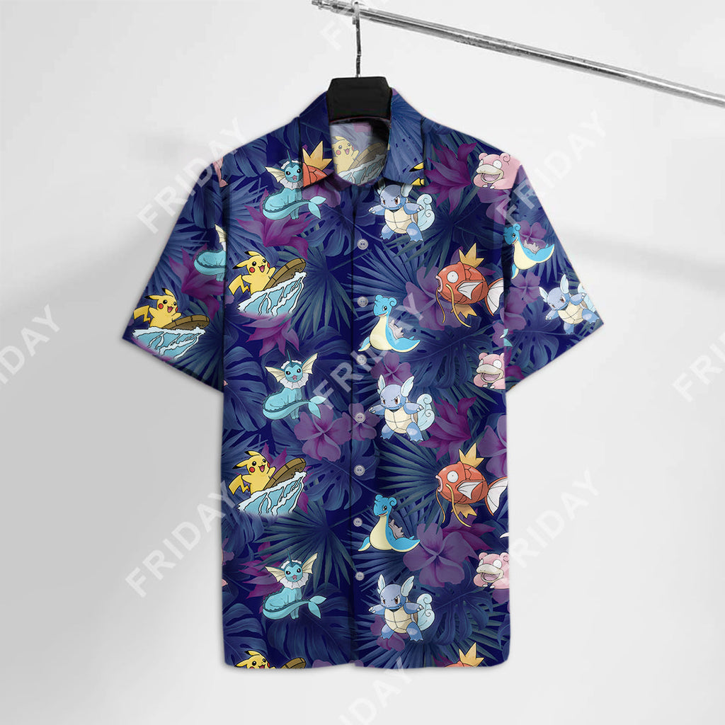  Pokemon Hawaiian T-shirt Pokemon Pika Magikarp Hawaii Shirt Pokemon Aloha Shirts 