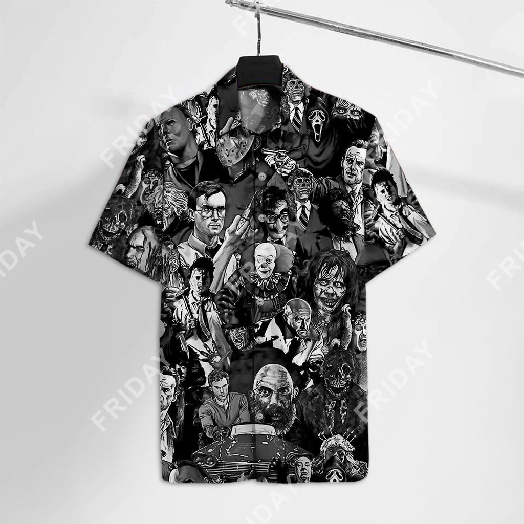  Horror Hawaiian Shirt All Horror Movie Characters Hawaii Tshirt Cool Amazing Horror Aloha Shirt 