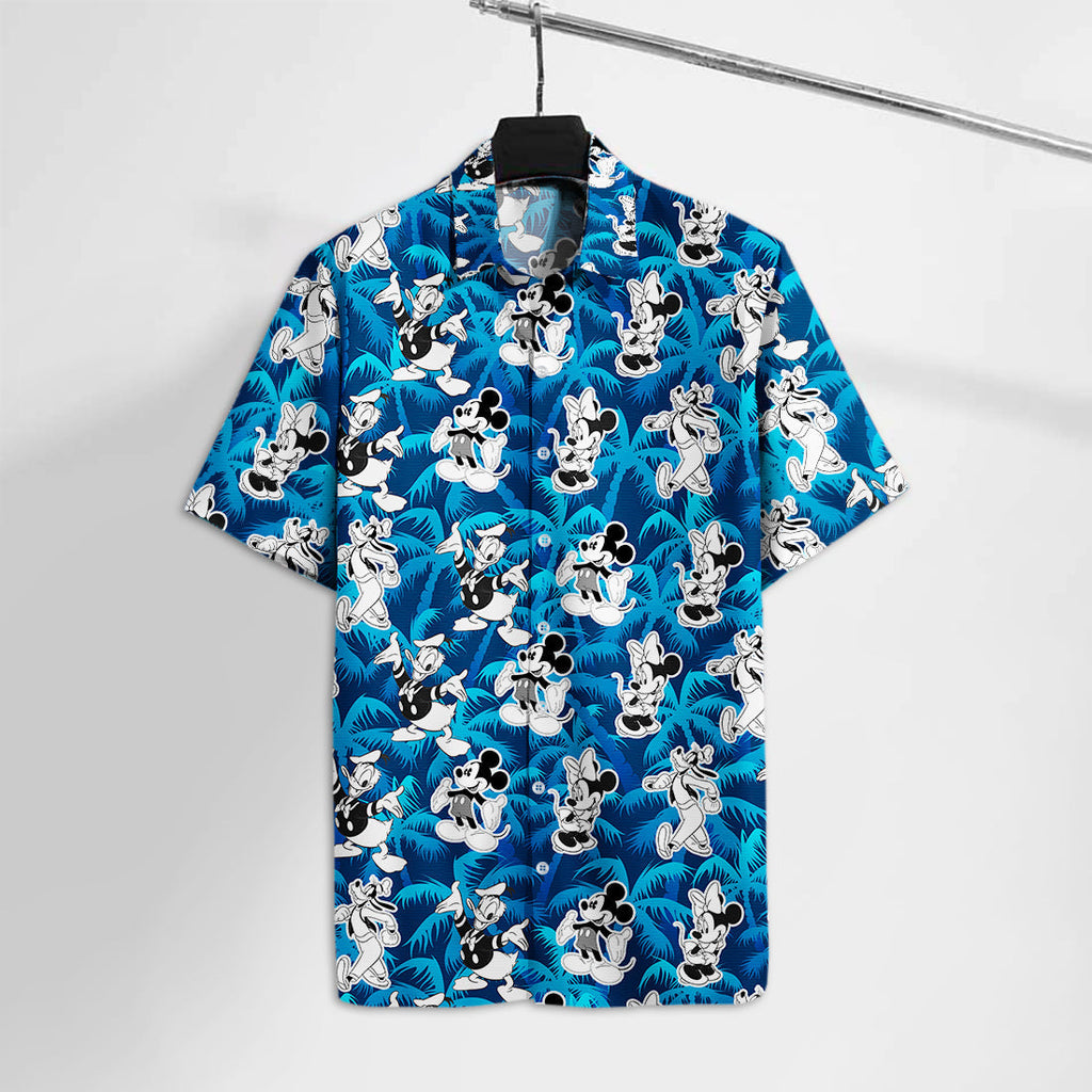  DN MK Mouse Hawaiian Shirt Mickey AND FRIENDs Blue Aloha Shirt Amazing DN Hawaiian Shirt 