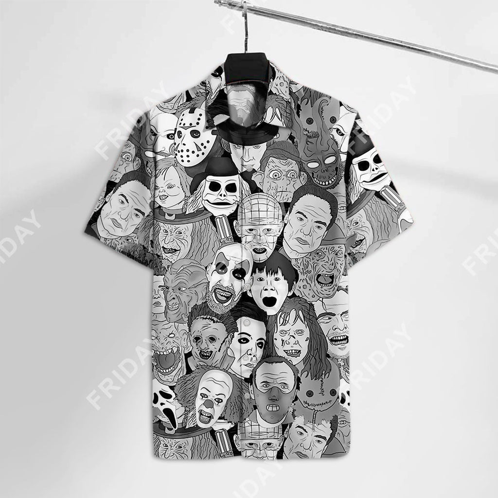  Horror Hawaiian Shirt Scariest Horror Movie Villains Hawaii Tshirt Cool Amazing Horror Aloha Shirt 