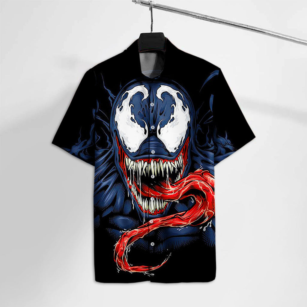  MV Hawaiian Shirt Blue Venom MV Comics Hawaii Tshirt Cool High Quality MV Venom Aloha Shirt 