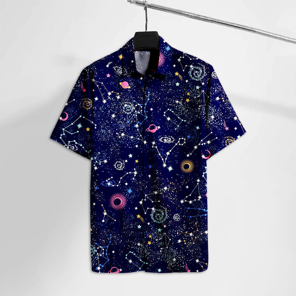  NASA Hawaiian Shirt NS Geometric Space and Astronomy Hawaii Tshirt Cool Amazing NASA Aloha Shirt 