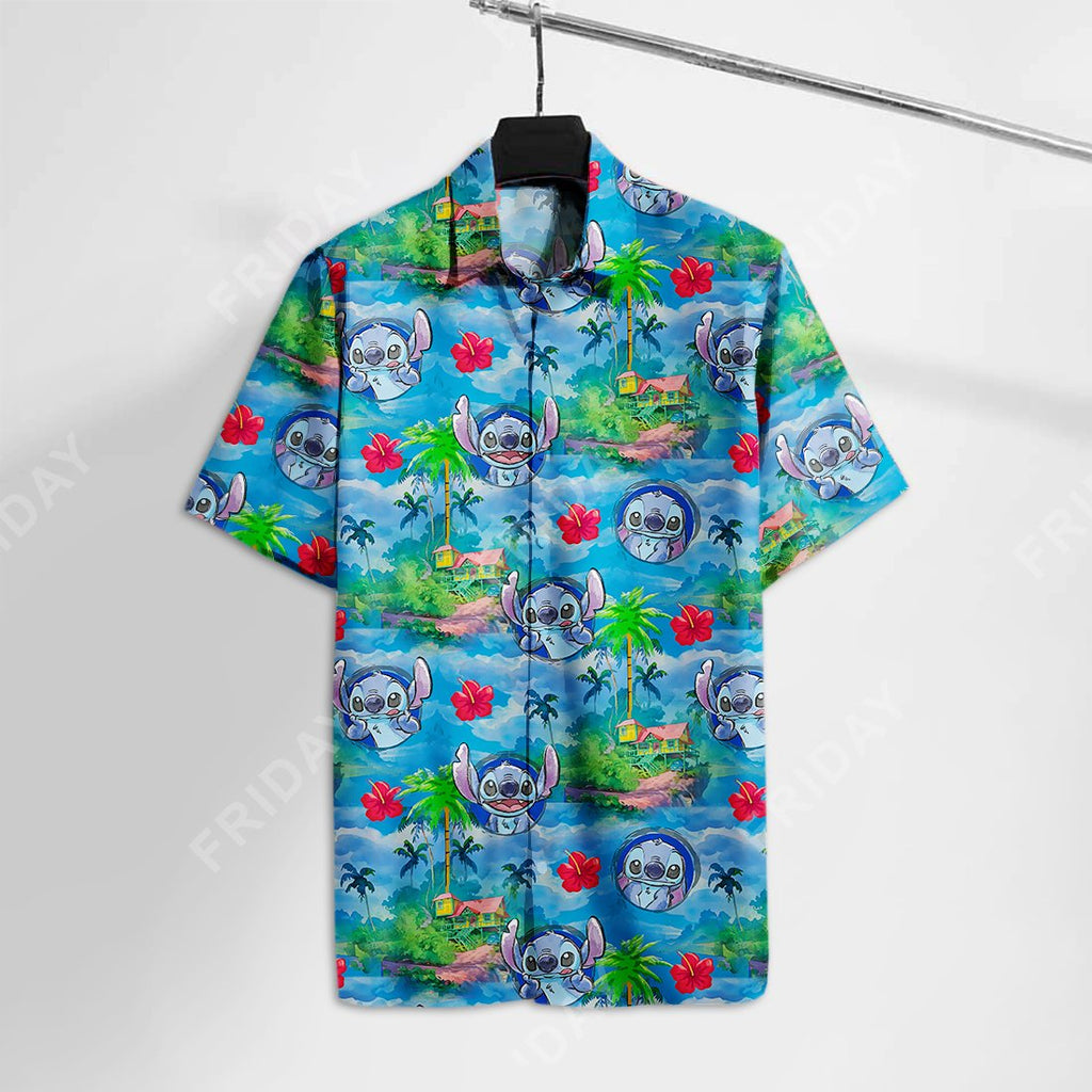  LAS Hawaiian Shirt LAS Aloha Tropical Blue Hawaii Tshirt