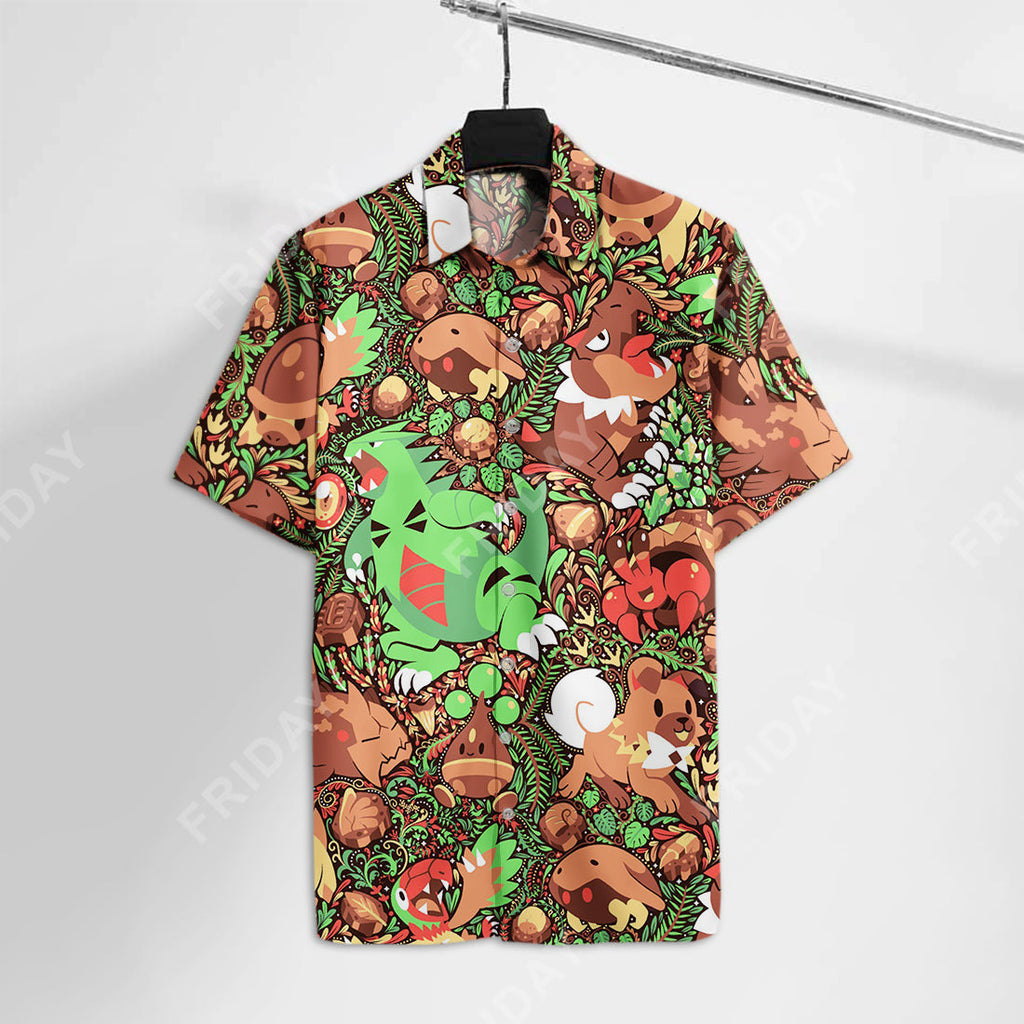 Pokemon Hawaiian Shirt Pokemons In Brown Hawaii Aloha Shirt Pokemon Hawaii Shirt