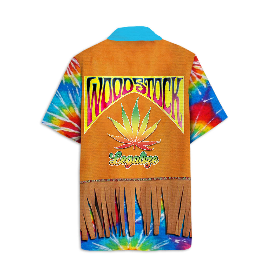 Hippie Hawaii Shirt Woodstock Legalize Tie Dye Costume Hawaiian Aloha Shirt