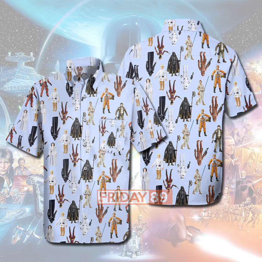  SW Hawaiian Shirt RETRO ACTION FIGURES HAWAII TSHIRT High Quality SW Aloha Shirt 