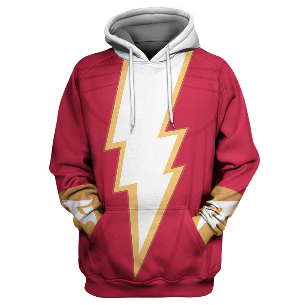  Shazam DC Hoodie Shazam Cosplay 3D Print Shirt Awesome Shazam DC Shirt Sweater Tank