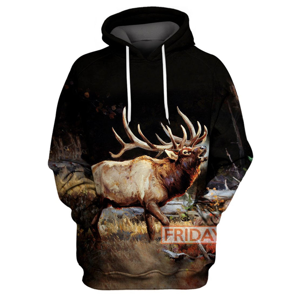 Gifury Hunting Hoodie Beauty Deer Moose Wildlife Art Hunting 3D Print T-shirt Hunting Shirt Sweater Tank 2022