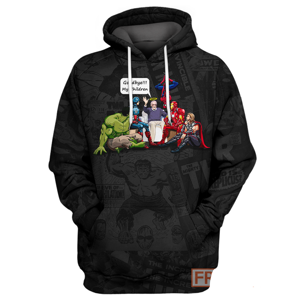  MV Hoodie Goodbye My Children - Stan Lee Black Super Heroes Shirt MV Shirt Sweatshirt Tank 