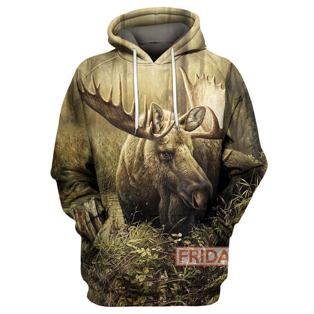 Gifury Hunting T-shirt Beauty Moose Hunting Art 3D Print T-shirt Hunting Hoodie Sweater Tank 2022