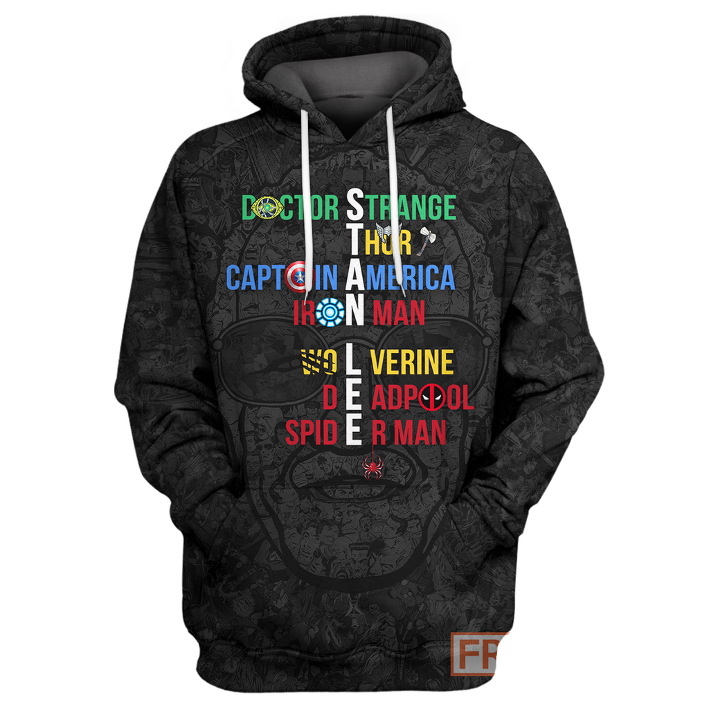  Stan Lee Hoodie SL Super Heroes Name T-shirt MV Stan Lee Shirt Sweater Tank 